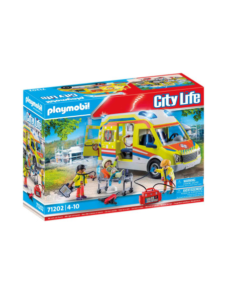 Playmobil - Ambulanta Galbena Cu Lumini Si Sunete,71202