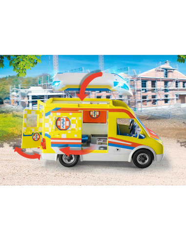 Playmobil - Ambulanta Galbena Cu Lumini Si Sunete,71202
