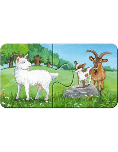 Puzzle Familii De Animale, 9X2 Piese,RVSPC05072