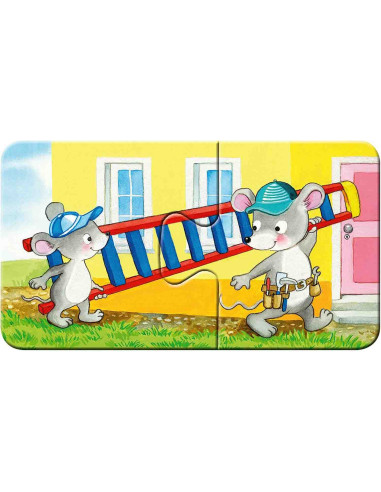 Puzzle Animale Muncitoare, 9X2 Piese,RVSPC03074
