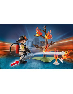 Playmobil - Set Portabil Pompier Si Catel,70310