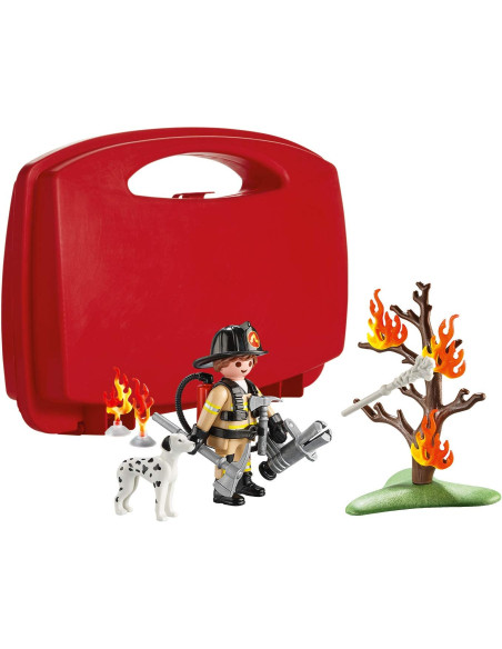 Playmobil - Set Portabil Pompier Si Catel,70310