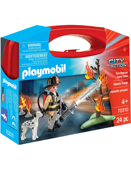 Playmobil - Set Portabil Pompier Si Catel,70310