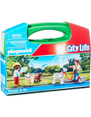 Playmobil - Set Portabil Copii Cu Catelusi,70530