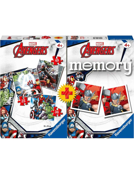 Puzzle + Joc Memory Avengers, 25/36/49 Piese,RVSPC20674
