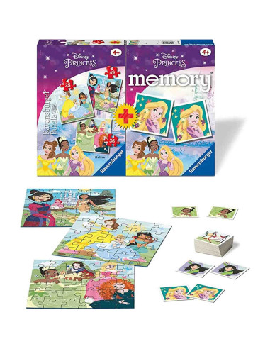 Puzzle + Joc Memory Printesele Disney, 25/36/49 Piese,RVSPC20864