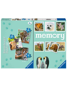 Puzzle + Joc Memory Animale, 25/36/49 Piese,RVSPC20984