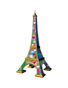 Puzzle 3D Turnul Eiffel Cu Inimioare, 216 Piese,RVS3D11183