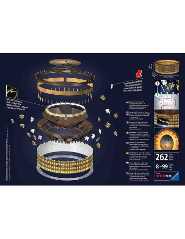 Puzzle 3D Led Colosseum, 216 Piese,RVS3D11148