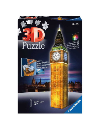 Puzzle 3D Big Ben, Editie Luminoasa, 216 Piese,RVS3D12588