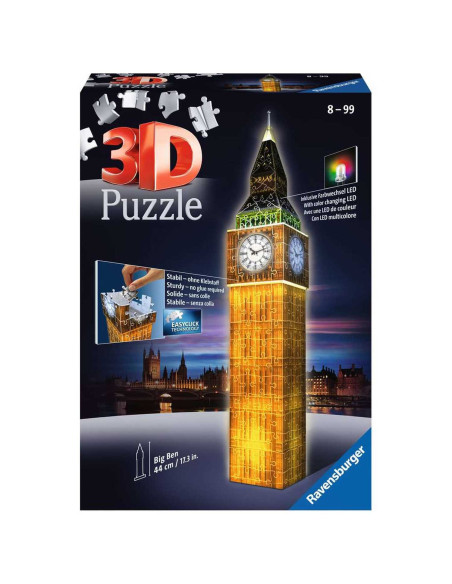 Puzzle 3D Big Ben, Editie Luminoasa, 216 Piese,RVS3D12588