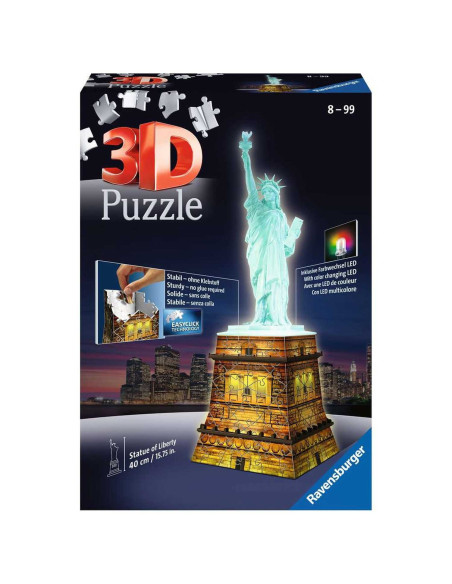 Puzzle 3D Luminos Statuia Libertatii, 108 Piese,RVS3D12596
