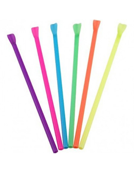 Set Paie Drepte din Plastic cu Lingurita diverse culori, 205 x