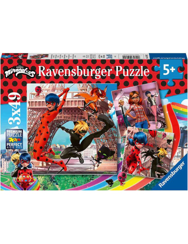 Puzzle Miraculous, 3X49 Piese,RVSPC05189