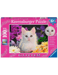 Puzzle Cu Sclipici Pisicuta, 100 Piese,RVSPC13358 2