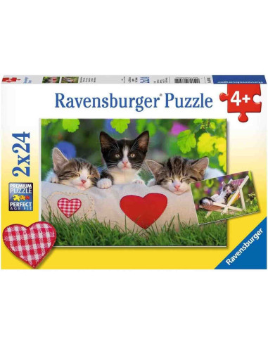 Puzzle Pisicute Somnoroase, 2X24 Piese,RVSPC07801