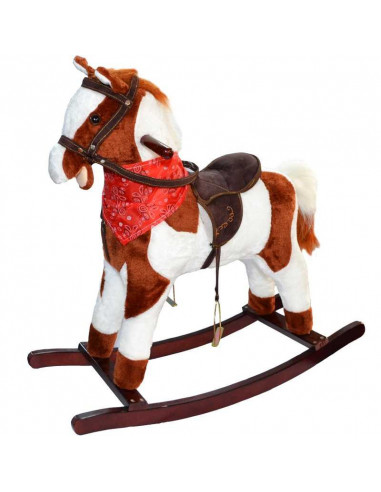 Calut Balansoar, Lemn + Plus, Maro+Alb, 71 Cm,RB-01-7