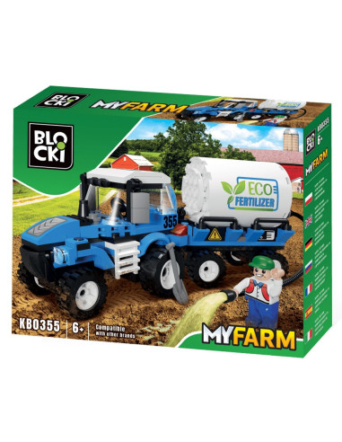 Blocki My Farm, Tractor cu cisterna, 170 piese,KB0355