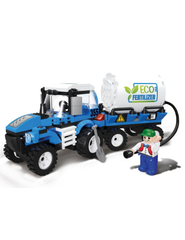 Blocki My Farm, Tractor cu cisterna, 170 piese,KB0355