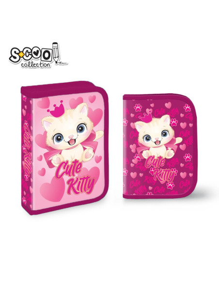Penar echipat, 1 fermoar, 2 extensii, 32 piese, CUTE KITTY -