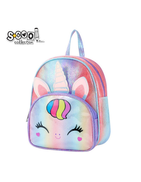 Ghiozdan gradinita GLITTER UNICORN, 25x32x11 cm - S-COOL,SC2302