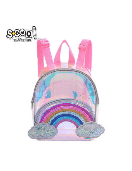 Ghiozdan gradinita transparent RAINBOW, 20x26x13 cm -