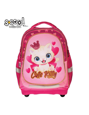 Ghiozdan anatomic CUTE KITTY, 38x39x19.5 cm - S-COOL,SC2111