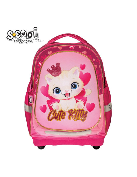 Ghiozdan anatomic CUTE KITTY, 38x39x19.5 cm - S-COOL,SC2111 Ghiozdan anatomic CUTE KITTY, 38x39x19.5 cm - S-COOL,SC2111