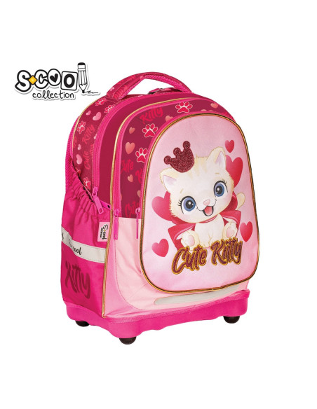 Ghiozdan anatomic CUTE KITTY, 38x39x19.5 cm - S-COOL,SC2111 Ghiozdan anatomic CUTE KITTY, 38x39x19.5 cm - S-COOL,SC2111