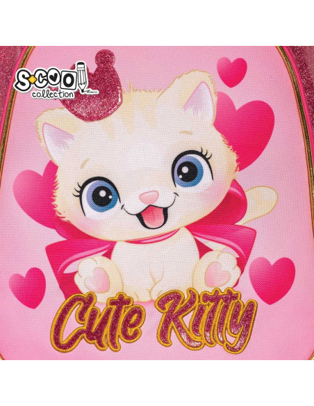 Ghiozdan anatomic CUTE KITTY, 38x39x19.5 cm - S-COOL,SC2111 Ghiozdan anatomic CUTE KITTY, 38x39x19.5 cm - S-COOL,SC2111