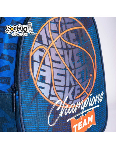 Ghiozdan anatomic BASKETBALL, 38x39x19.5 cm - S-COOL,SC2117