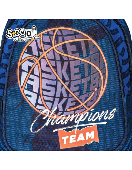 Ghiozdan anatomic BASKETBALL, 38x39x19.5 cm - S-COOL,SC2117