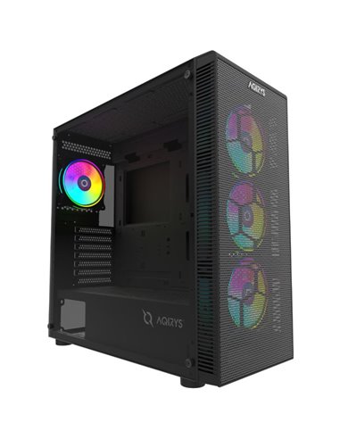 Carcasa Aqirys Naos Pro Mid Tower,  3x bays 3.5", 2x bays 2.5", panou lateral tempered glass, 4 ventilatoare incluse, 12 ventila