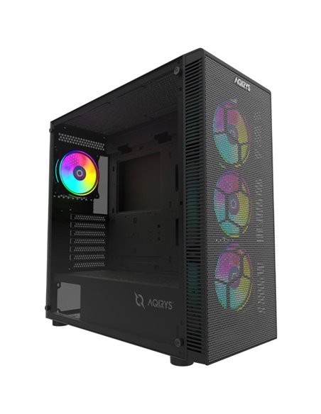 Carcasa Aqirys Naos Pro Mid Tower,  3x bays 3.5", 2x bays 2.5", panou lateral tempered glass, 4 ventilatoare incluse, 12 ventila