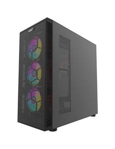Carcasa Aqirys Naos Pro Mid Tower,  3x bays 3.5", 2x bays 2.5", panou lateral tempered glass, 4 ventilatoare incluse, 12 ventila
