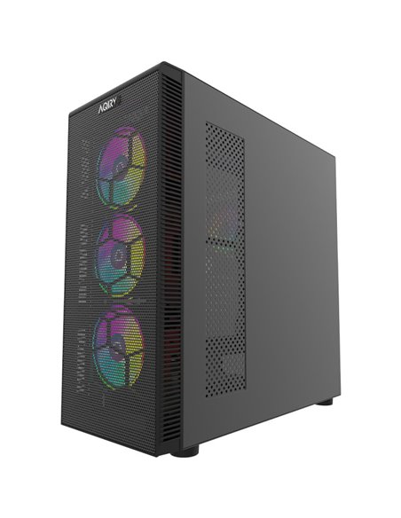 Carcasa Aqirys Naos Pro Mid Tower,  3x bays 3.5", 2x bays 2.5", panou lateral tempered glass, 4 ventilatoare incluse, 12 ventila