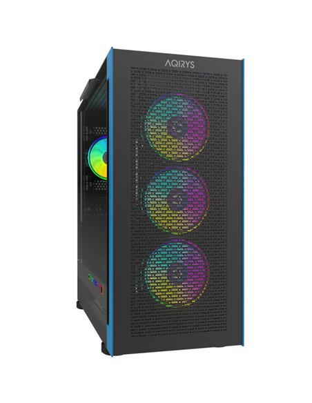 Carcasa Aqirys Sargas Mid Tower,  2x bays 3.5", 4x bays 2.5", panou lateral tempered glass, fan controller integrat, 4 ventilato