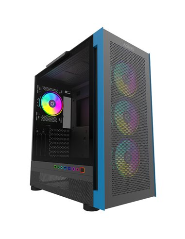 Carcasa Aqirys Sargas Mid Tower,  2x bays 3.5", 4x bays 2.5", panou lateral tempered glass, fan controller integrat, 4 ventilato