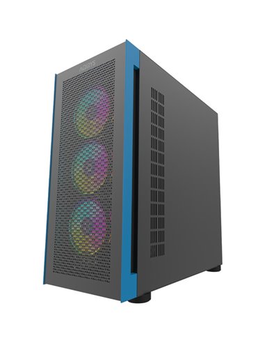 Carcasa Aqirys Sargas Mid Tower,  2x bays 3.5", 4x bays 2.5", panou lateral tempered glass, fan controller integrat, 4 ventilato