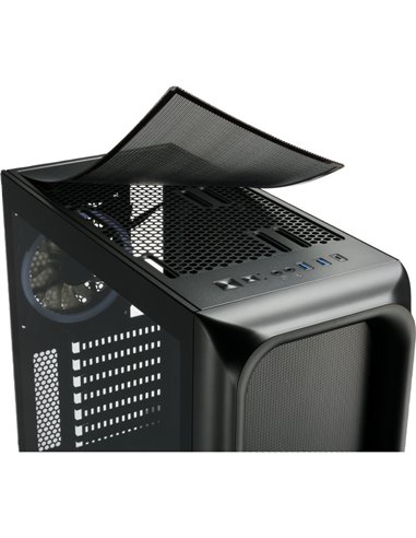 Carcasa Sharkoon TK5M RGB, 7 sloturi expansiune, tempered glass, 3x ventilatoare 120mm preinstalate
