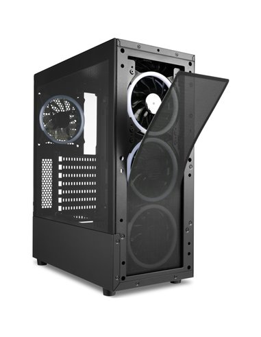Carcasa Sharkoon TK5M RGB, 7 sloturi expansiune, tempered glass, 3x ventilatoare 120mm preinstalate