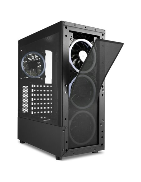 Carcasa Sharkoon TK5M RGB, 7 sloturi expansiune, tempered glass, 3x ventilatoare 120mm preinstalate