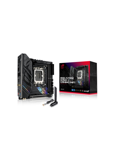 Placa de baza Asus ROG STRIX B760-I LGA1700, 2x DDR5, 1x DisplayPort, 1x HDMI, 1x PCIe x16, 2x M.2, 4x SATA 6Gbps, WIFI 6E, 2.5