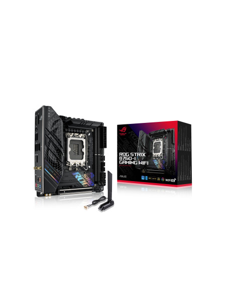 Placa de baza Asus ROG STRIX B760-I LGA1700, 2x DDR5, 1x DisplayPort, 1x HDMI, 1x PCIe x16, 2x M.2, 4x SATA 6Gbps, WIFI 6E, 2.5