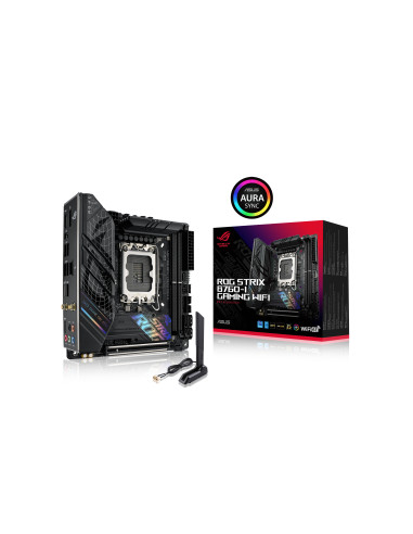 Placa de baza Asus ROG STRIX B760-I LGA1700, 2x DDR5, 1x DisplayPort, 1x HDMI, 1x PCIe x16, 2x M.2, 4x SATA 6Gbps, WIFI 6E, 2.5