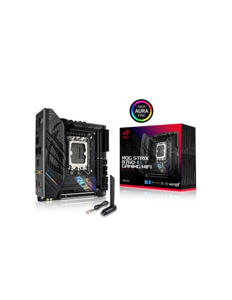 Placa de baza Asus ROG STRIX B760-I LGA1700, 2x DDR5, 1x DisplayPort, 1x HDMI, 1x PCIe x16, 2x M.2, 4x SATA 6Gbps, WIFI 6E, 2.5