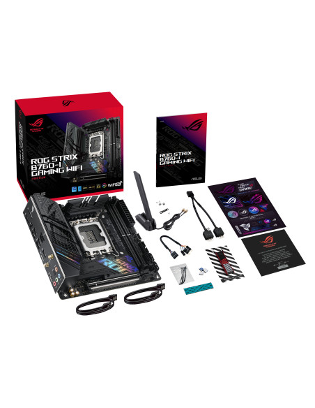 Placa de baza Asus ROG STRIX B760-I LGA1700, 2x DDR5, 1x DisplayPort, 1x HDMI, 1x PCIe x16, 2x M.2, 4x SATA 6Gbps, WIFI 6E, 2.5