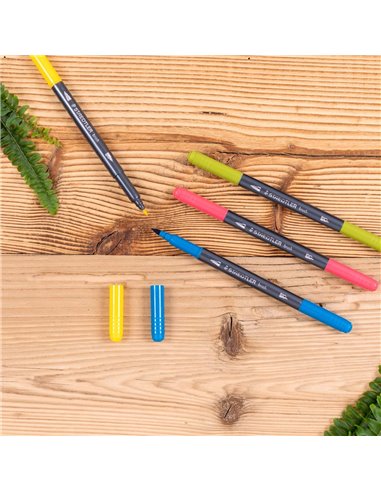 Set carioci STAEDTLER mars grafic duo tip pensula cu 2 capete, 36 culori/set