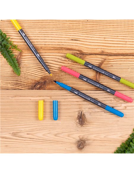Set carioci STAEDTLER mars grafic duo tip pensula cu 2 capete, 36 culori/set