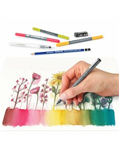 Set instrumente pentru desen - Floral Watercolour, 12 buc/set 2
